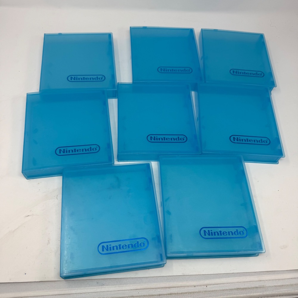 Nintendo Game Boy Color Blue Translucent Cartridge‎ Cases Lot of 8 GBC GBA GB